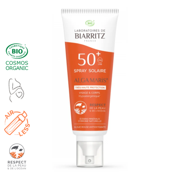 Spray Solaire SPF50+ certifié Bio 100ml – Dès 6 mois