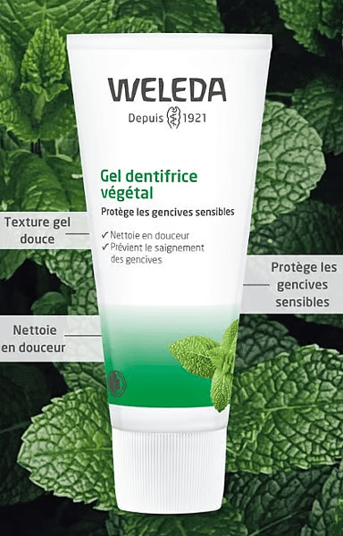 Gel Dentifrice Végétal certifié Bio – Sans Fluor Protège & renforce les gencives sensibles 75 mL