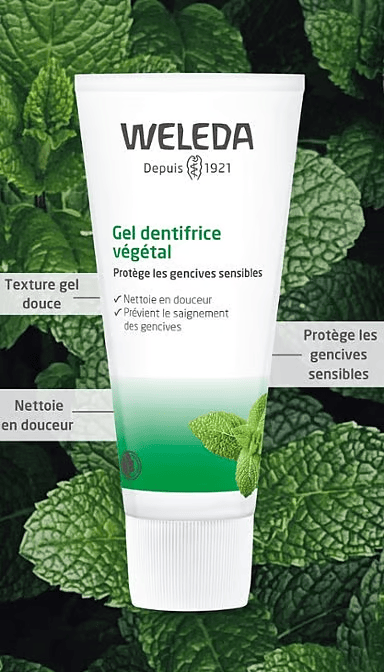 Gel Dentifrice Végétal certifié Bio – Sans Fluor Protège & renforce les gencives sensibles 75 mL