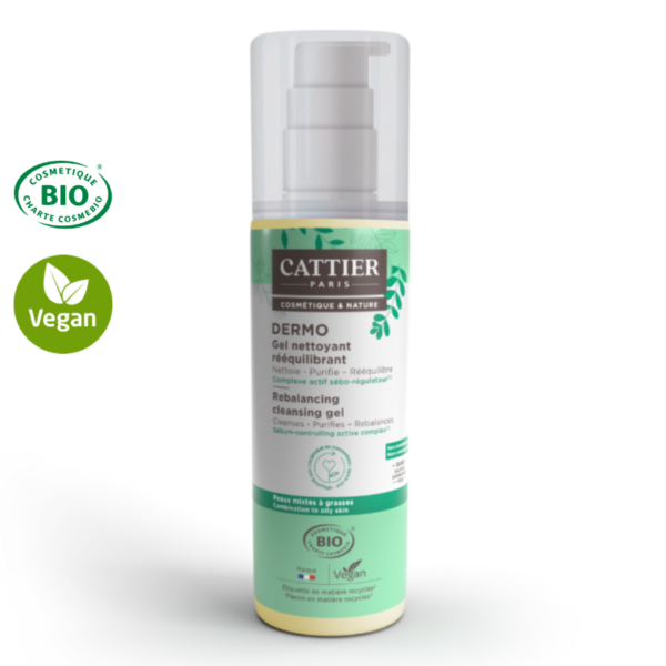 Gel nettoyant rééquilibrant certifié Bio - peaux mixtes à grasses