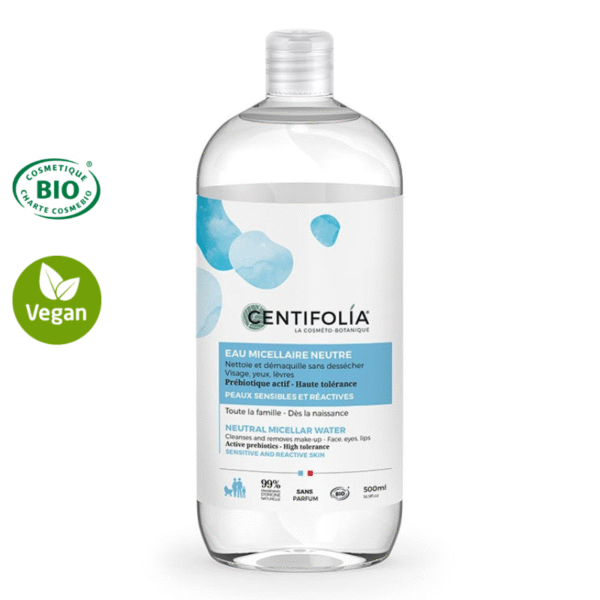 Eau micellaire Bio - Neutre au Prébiotique Actif - Visage, yeux & lèvres