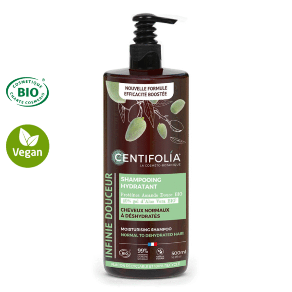 Shampoing crème hydratant certifié Bio - Cheveux normaux à déshydratés 500ml