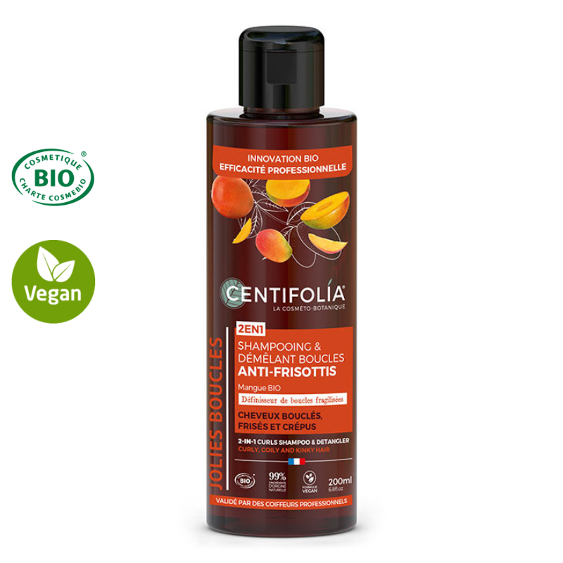 Shampoing & démêlant boucles Anti-frisottis 2en1 certifié Bio 200ml