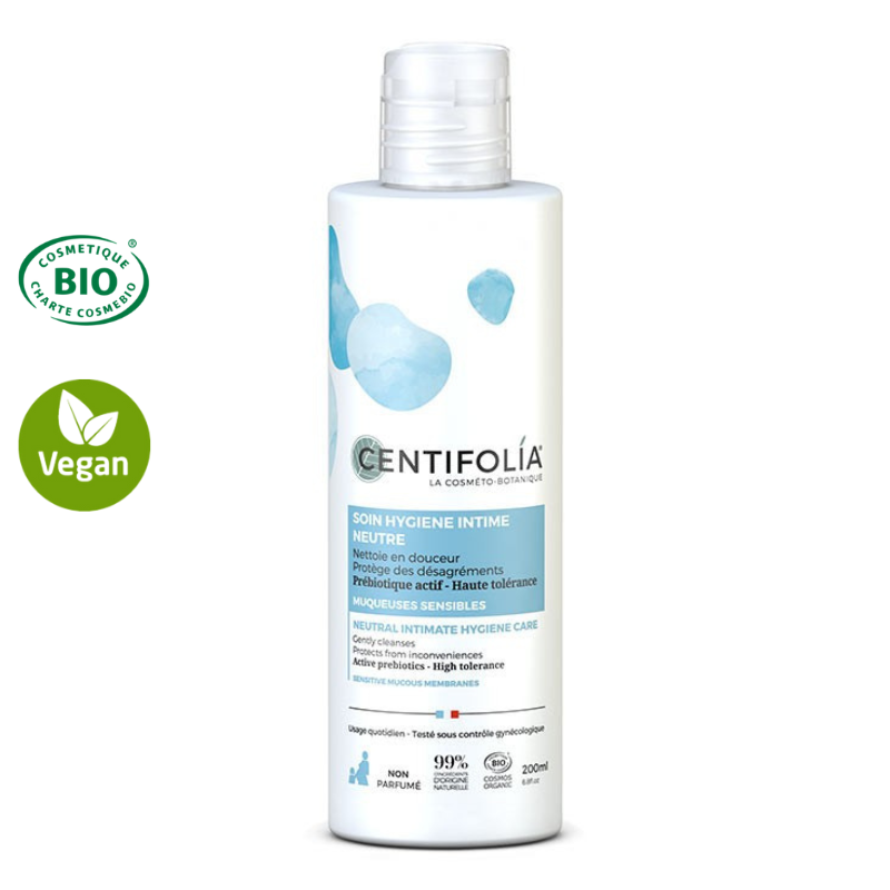Soin hygiène intime Bio - Neutre au Prébiotique actif - Muqueuses sensibles - Haute tolérance