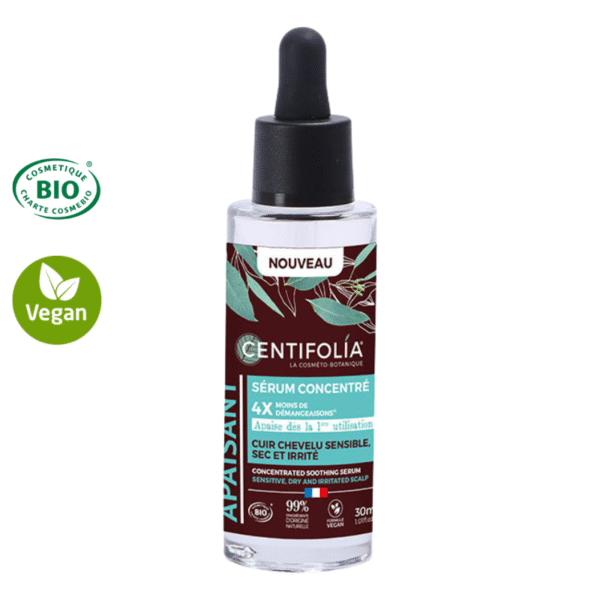 Sérum concentré apaisant certifié Bio - 4x moins de démangeaisons du cuir chevelu