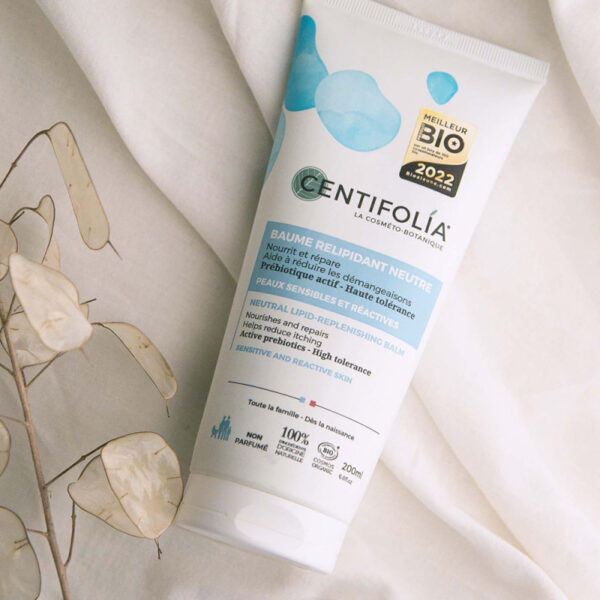Baume relipidant aux prébiotiques certifié Bio - Nourrit, répare et aide à réduire les démangeaisons - Dès la naissance 200 ml
