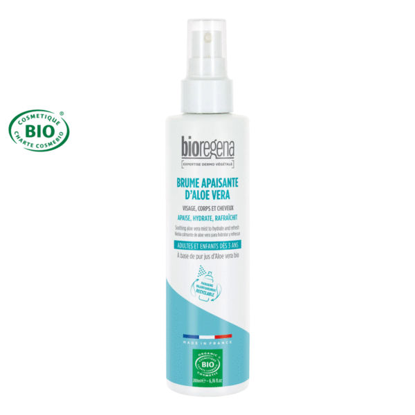 Brume apaisante 98% aloe vera certifiée Bio - visage, corps et cheveux - Dès 3ans