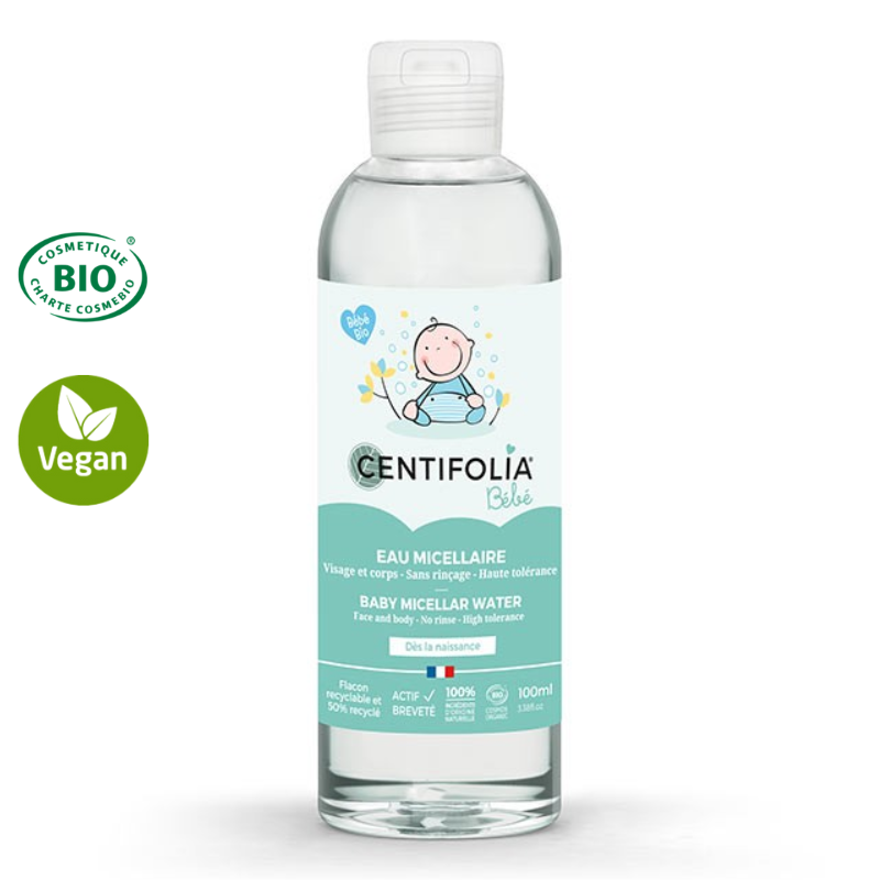 Eau micellaire bébé certifiée Bio 100ml - Nettoyant, hydratant & apaisant