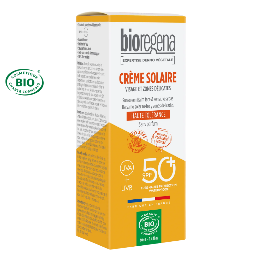 Écran solaire SPF50+ certifiée Bio - Baume - Visage & Zones Délicates