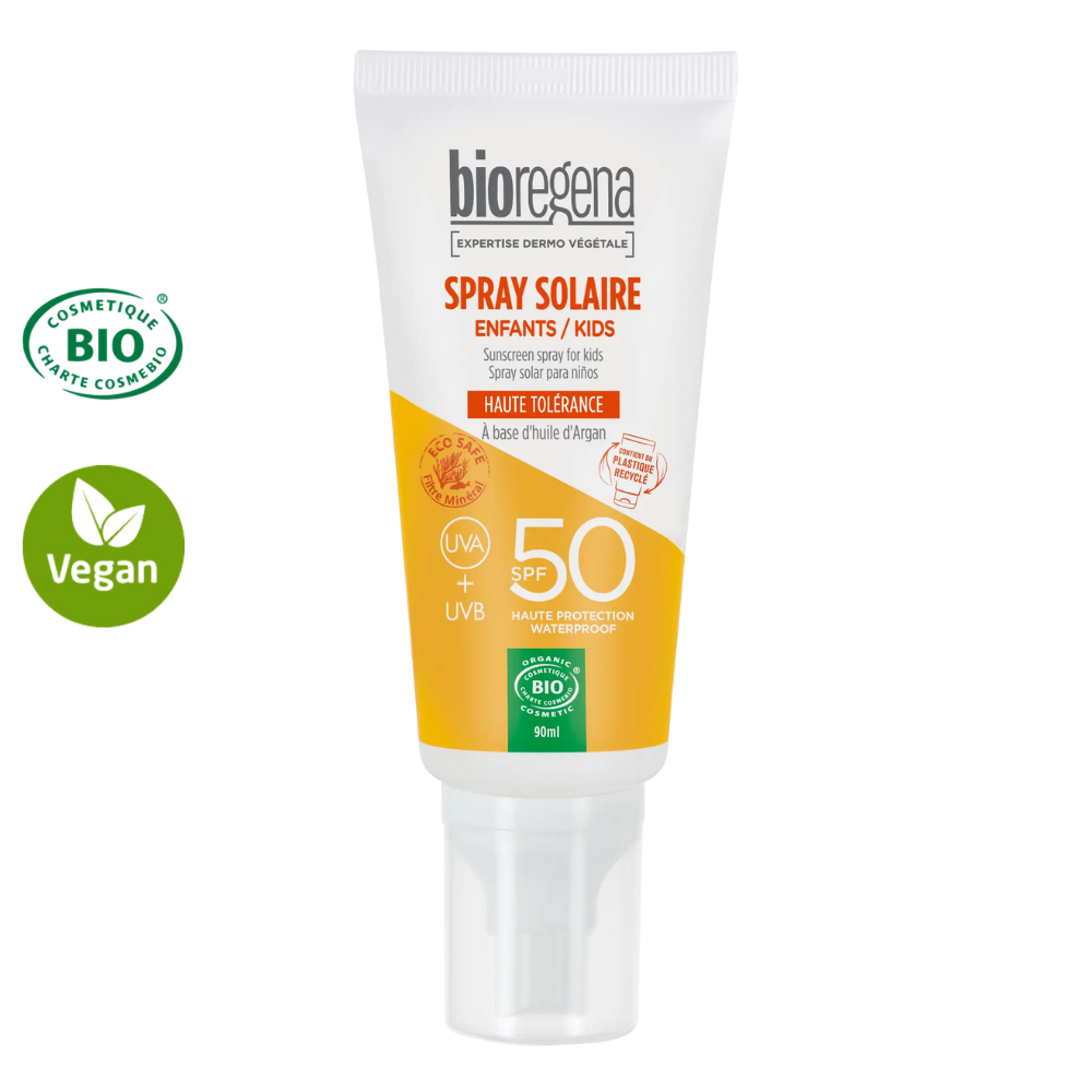 Écran solaire enfants SPF50 certifié Bio - Fluide en spray - Visage & corps - Dès 3 ans 90 ml