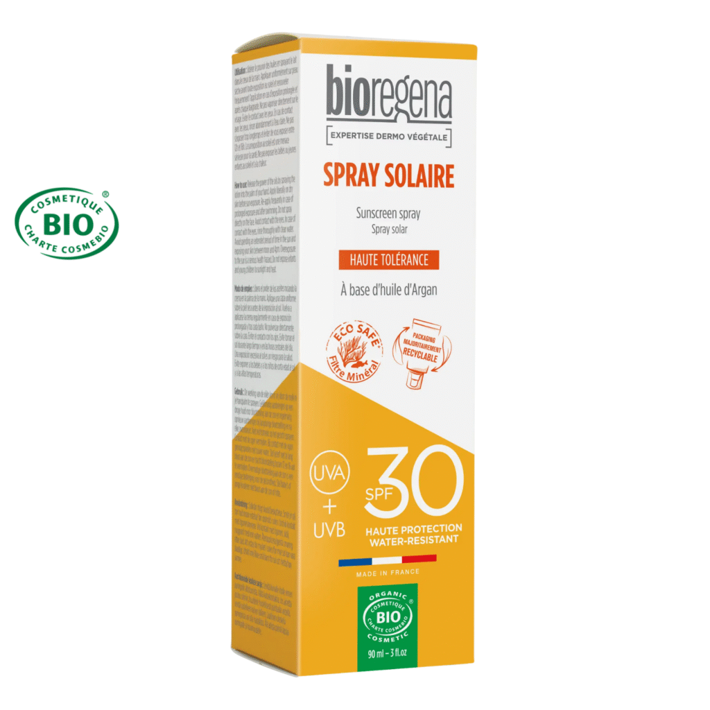 Écran solaire fluide en spray SPF30 certifié Bio - visage & corps - Adulte