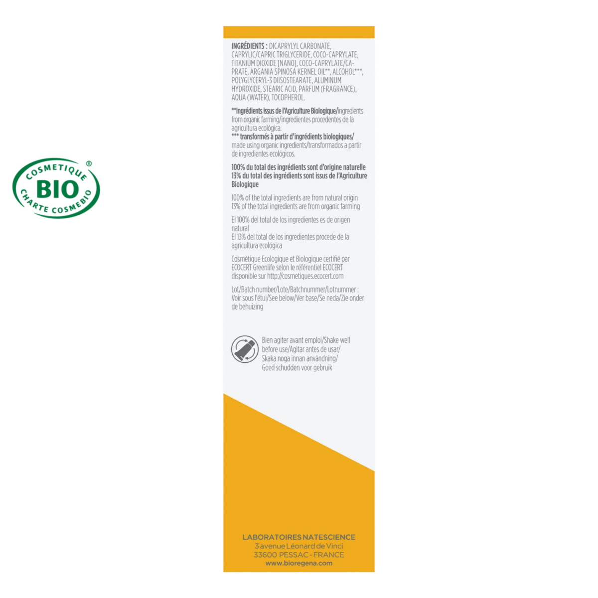 Écran solaire fluide en spray SPF30 certifié Bio - visage & corps - Adulte