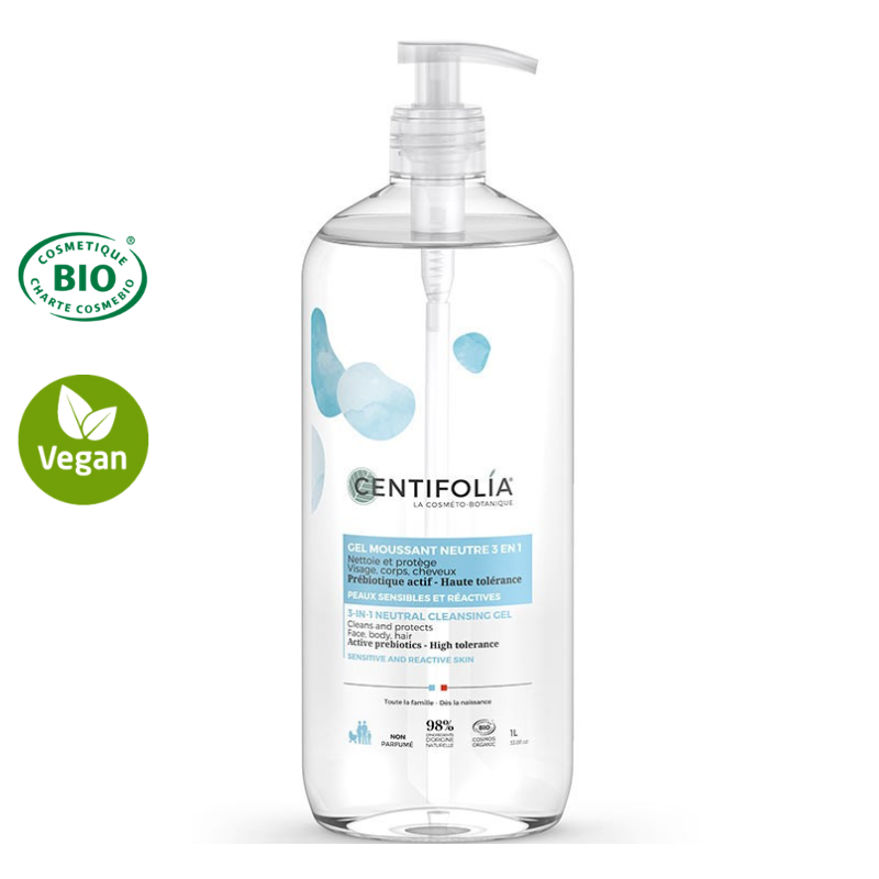 Gel lavant aux prébiotiques 3en1 certifié Bio – Dès la naissance 1L