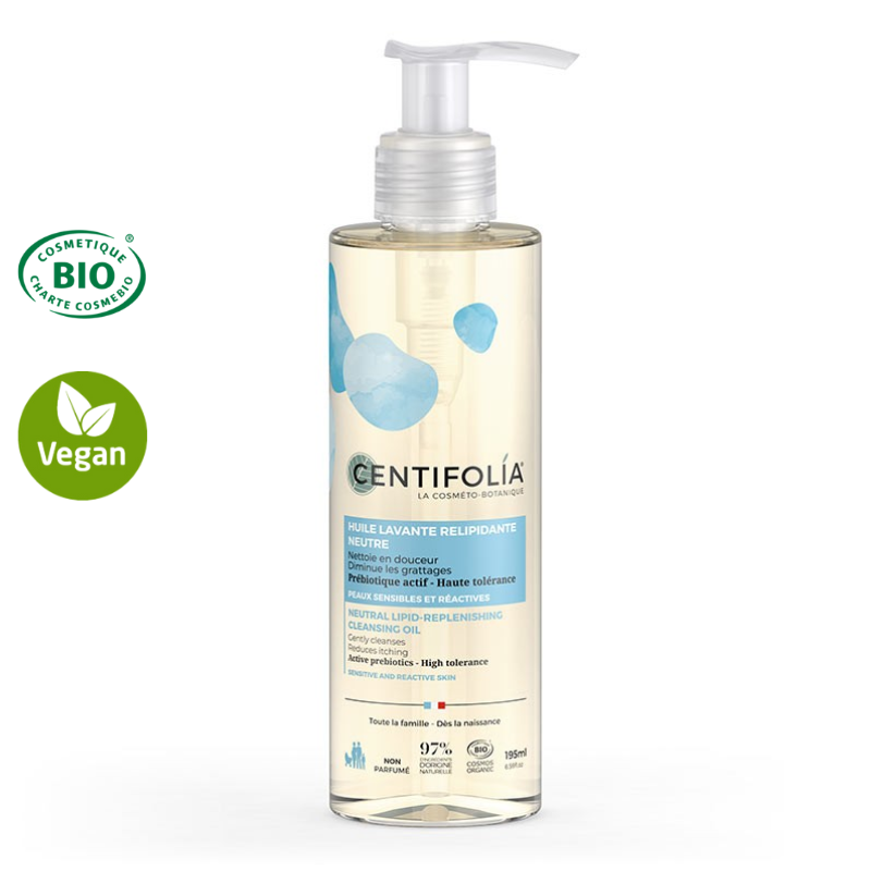 Huile lavante relipidante aux prébiotiques certifiée Bio - Dès la naissance 195 ml