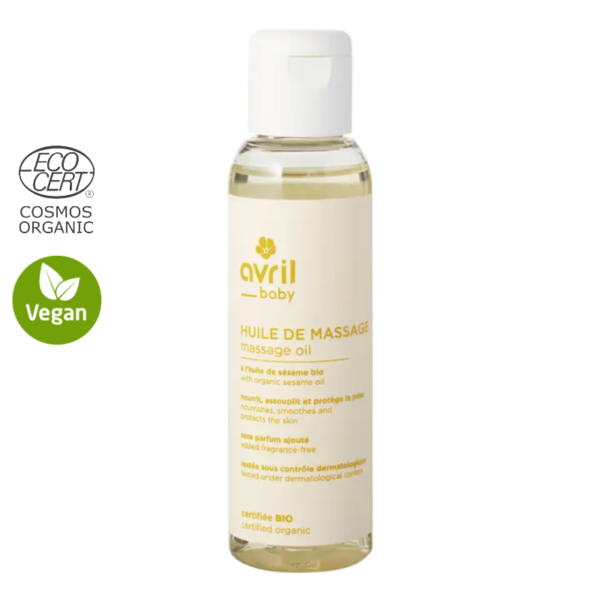 Huile de massage bébé certifiée Bio