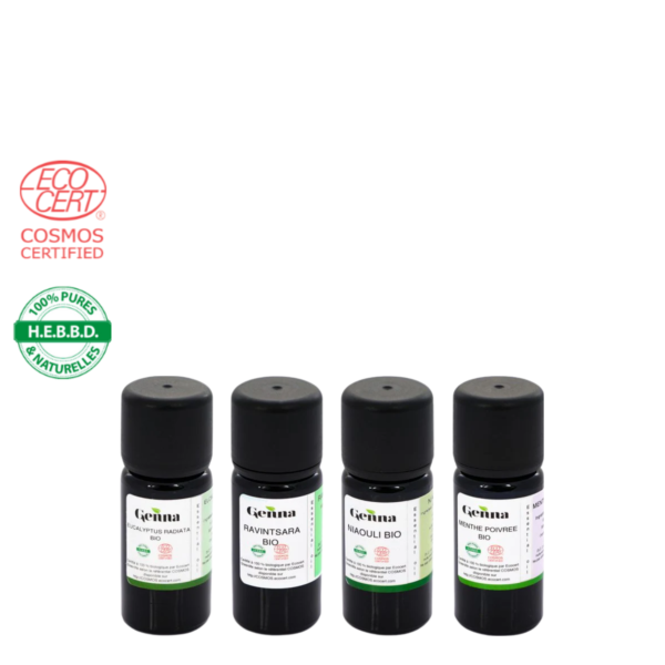 Pack Hiver & Immunité – Lot de 4 huiles essentielles certifiées Bio – Radiata